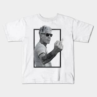 Anthony Bourdain Middle Finger Retro Kids T-Shirt